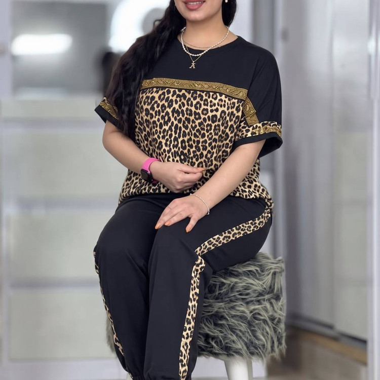 ست تی شرت و شلوار راحتی زنانه مدل ساتین