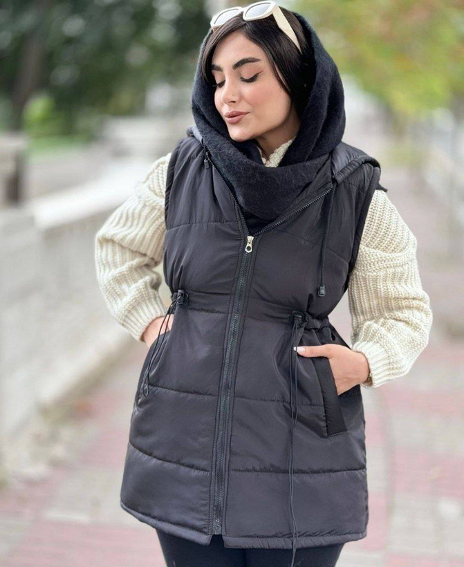 پافر کمرگت زنانه مشکی مدل پاپیا