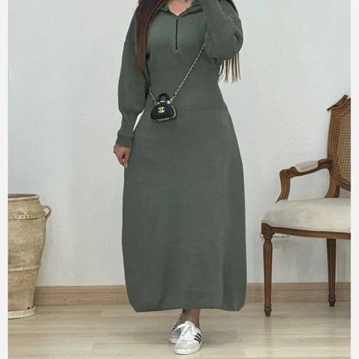 کفتان زنانه ساعت شنی کلاهدار بافت با کیفیت