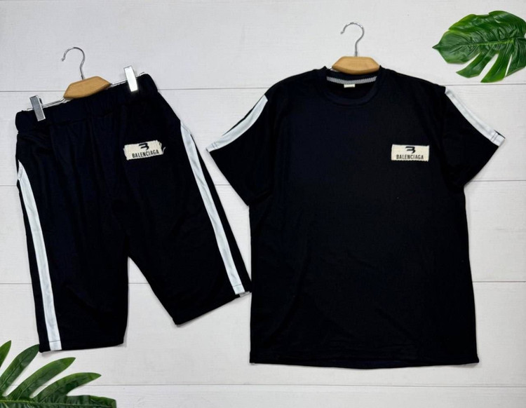 ست تی شرت و شلوارک مردانه جنس پنبه گلکسی مدل Balenciaga