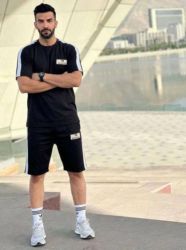 ست تی شرت و شلوارک مردانه جنس پنبه گلکسی مدل Balenciaga